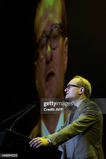 Chamber member Ben Weyts speaks on the first of a three days congress of the N-VA Flemish nationalist party, called 'Verandering voor Vooruitgang',...