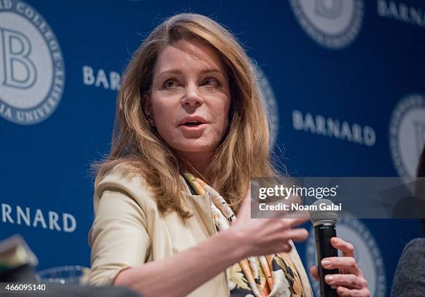 Her Majesty Queen Noor of Jordan attends Barnard College's 7th Annual Global Symposium at Barnard College on March 13, 2015 in New York City.