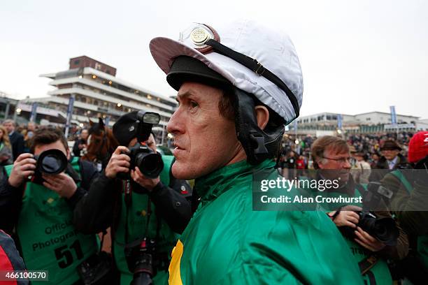 Tony McCoy leaves the weighing room to take his last ride at Cheltenham before retiring at the end of the season during Gold Cup day at the...