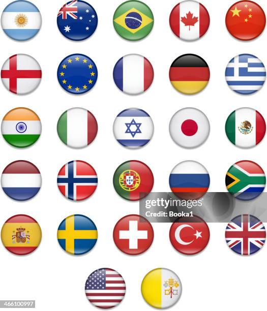 popular button flag collection - argentina israel stock illustrations