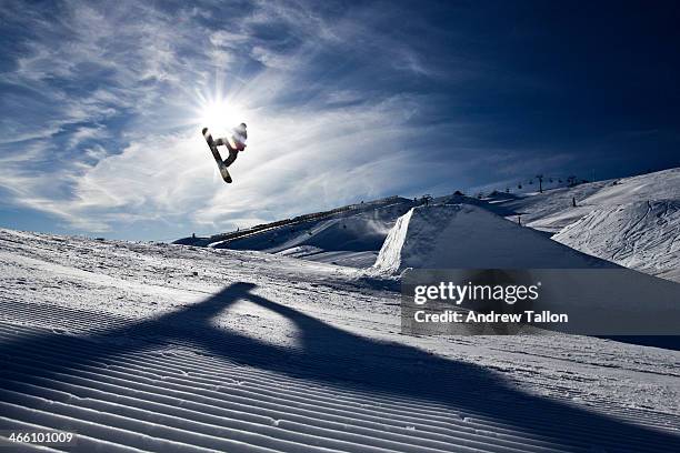 snowboard silhouette - snowboard stock pictures, royalty-free photos & images