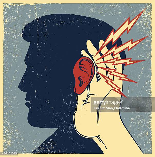 person listening - ear stock illustrations