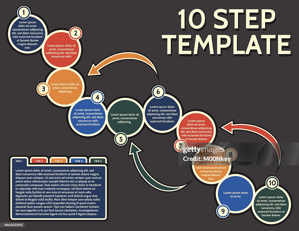Ten Step Process Map Vector Template For 10 Step Infographic High-Res Vector Graphic - Getty ...