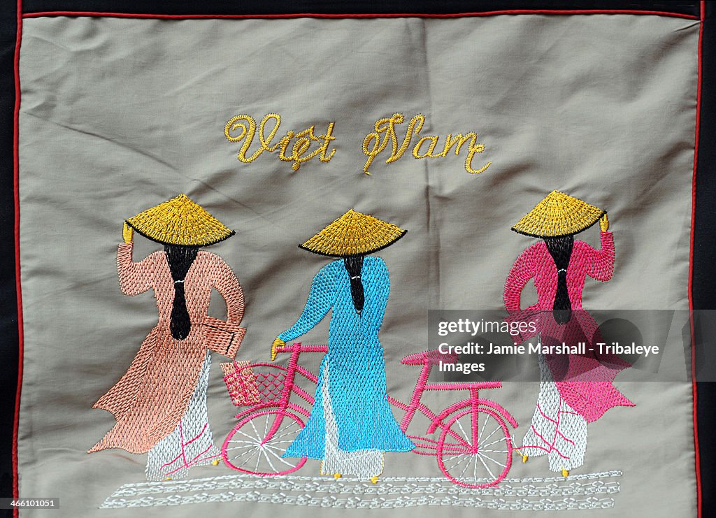 Vietnamese tourist embroidery