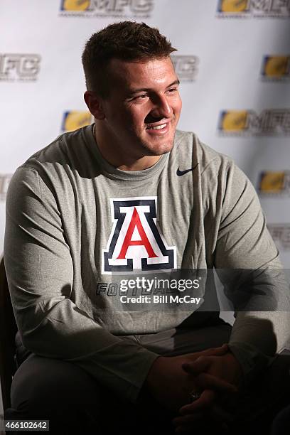 Scooby Wright III winner of the Chuck Bednarik Award for College Defensive Player of the Year attends the 78th Annual Maxwell Football Club Awards...