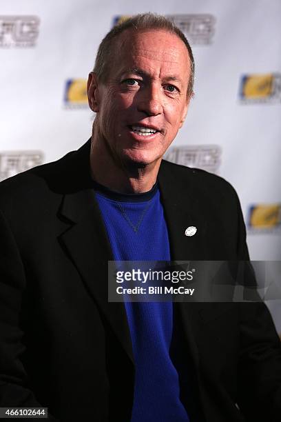Jim Kelly winner of the Tom Brookshier Spirit Award attends the 78th Annual Maxwell Football Club Awards Gala Press Conference at the Tropicana...