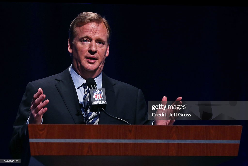 Super Bowl XLVIII NFL Commissioner Roger Goodell News Conference