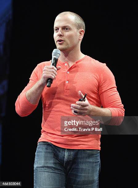 Author Tim Ferriss speaks onstage at 'How To Rock SXSW In 4 Hours' during the 2015 SXSW Music, Film + Interactive Festival at Austin Convention...