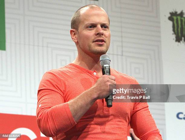 Author Tim Ferriss speaks onstage at 'How To Rock SXSW In 4 Hours' during the 2015 SXSW Music, Film + Interactive Festival at Austin Convention...