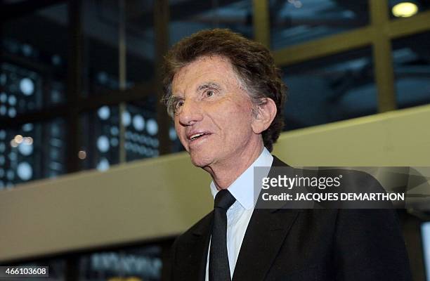 Former French Culture Minister and current President of the Arab World Institute Jack Lang attends an award giving ceremony at IMA on March 13, 2015...
