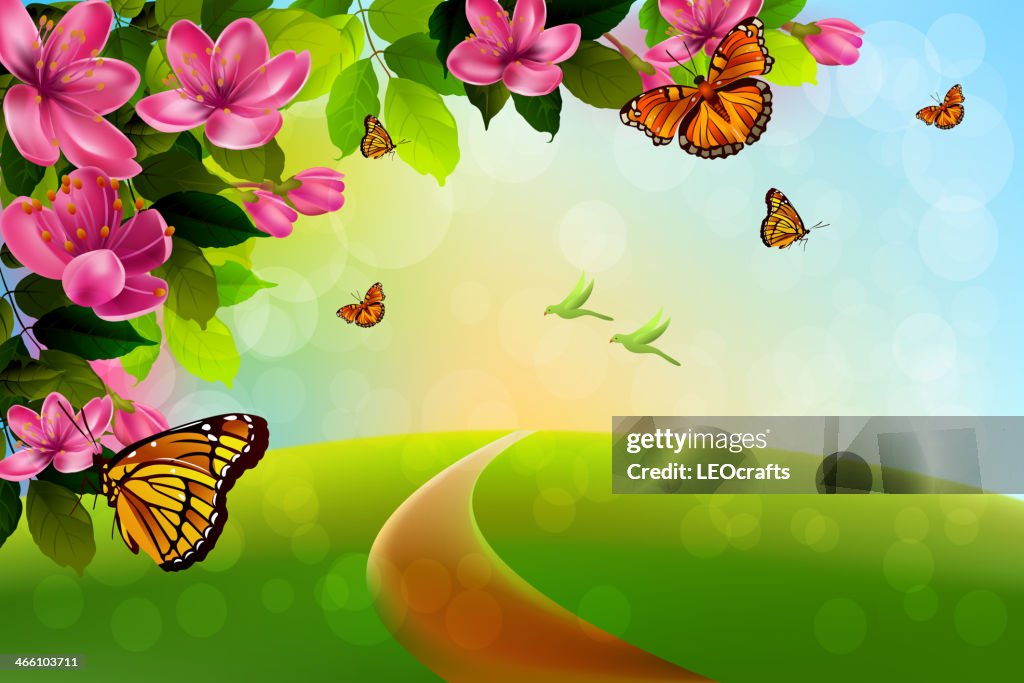 Spring Trcuk Background Spring Background High-Res Vector Graphic - Getty Images