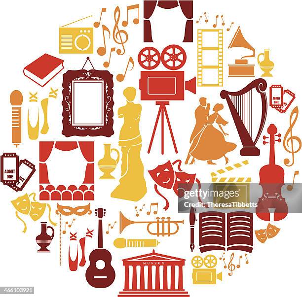 ilustraciones, imágenes clip art, dibujos animados e iconos de stock de conjunto de iconos de entretenimiento y cultura - música clásica