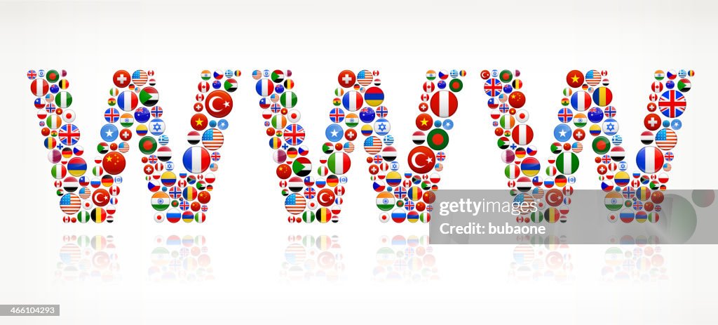 WWW World Flags royalty free graphic