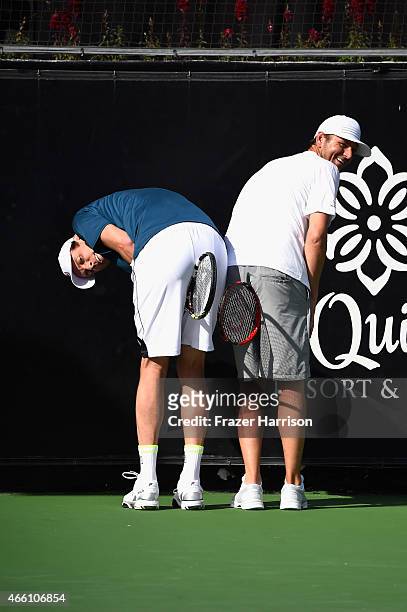 Tennis Pos Sam Querrey and Mardy Fish play at the 11th Annual Desert Smash Hosted By Will Ferrell Benefiting Cancer For College at La Quinta Resort...