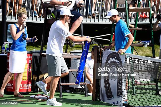 Tennis Players Mardy Fish and Mike Bryan, play at the 11th Annual Desert Smash Hosted By Will Ferrell Benefiting Cancer For College at La Quinta...