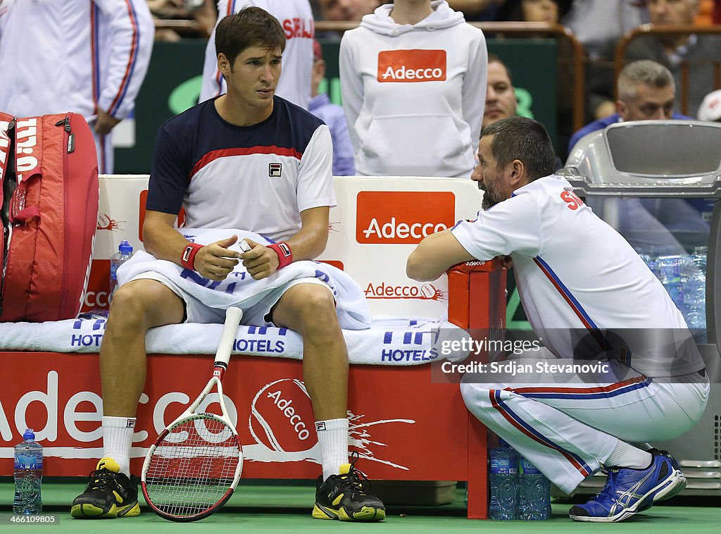 Davis Cup: Serbia v Switzerland - Day 1