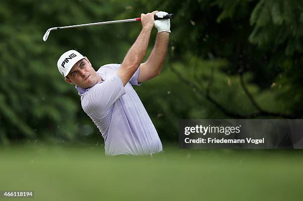 Brian Richey of the USA hits a shot during the second round of the 2014 Brasil Champions Presented by HSBC at the Sao Paulo Golf Club on March 13,...