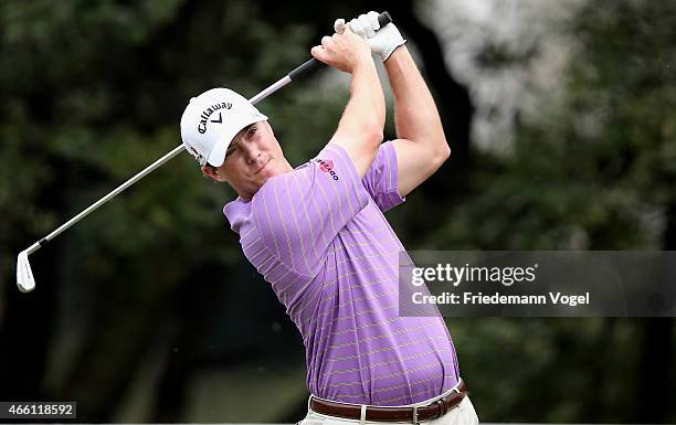 Rick Cochran of the USA hits a shot during the second round of the 2014 Brasil Champions Presented by HSBC at the Sao Paulo Golf Club on March 13,...