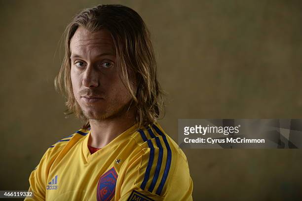 Colorado Rapid Michael Harrington at Picture Day for the Rapids on Wednesday, March 4, 2015 at The Pepsi Center in Denver.
