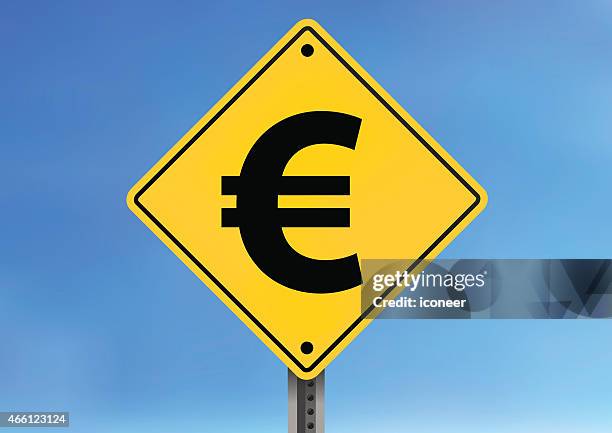 Euro Metal Rectangular Sign Road Sign With Euro Symbol In Front Of Blue Sky High-Res Vector Graphic ...