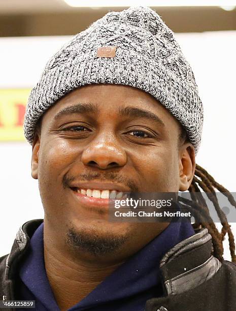 Denard Robinson of the Jacksonville Jaguars visits Macy's Herald Square on January 31, 2014 in New York City.