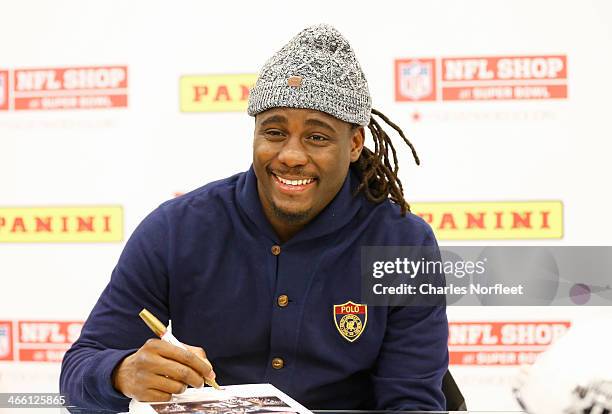 Denard Robinson of the Jacksonville Jaguars visits Macy's Herald Square on January 31, 2014 in New York City.