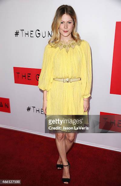 Actress Hanna Alstrom attend the premiere of "The Gunman" at Regal Cinemas L.A. Live on March 12, 2015 in Los Angeles, California.