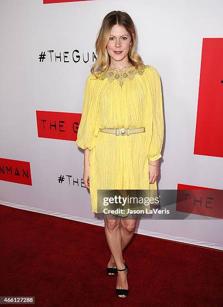 Actress Hanna Alstrom attend the premiere of "The Gunman" at Regal Cinemas L.A. Live on March 12, 2015 in Los Angeles, California.