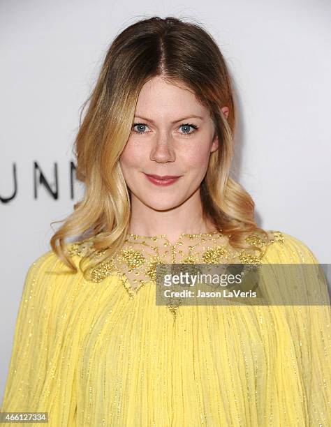 Actress Hanna Alstrom attend the premiere of "The Gunman" at Regal Cinemas L.A. Live on March 12, 2015 in Los Angeles, California.