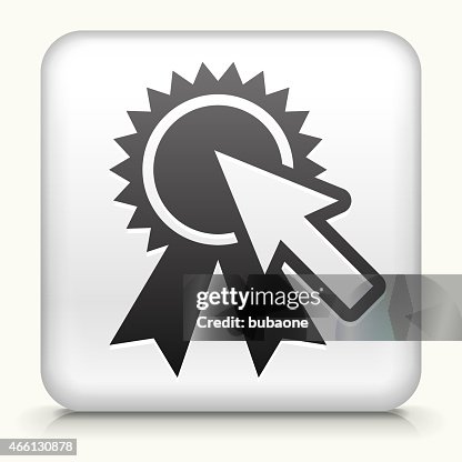 Button With Ribbon Square Button With Award Ribbon And Cursor High-Res Vector Graphic ...
