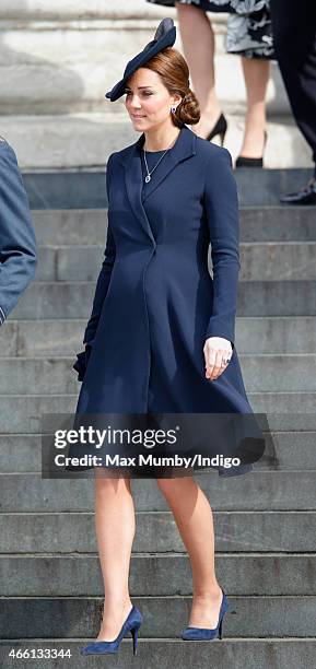 Catherine, Duchess of Cambridge attends a Service of Commemoration to mark the end of combat operations in Afghanistan at St Paul's Cathedral on...