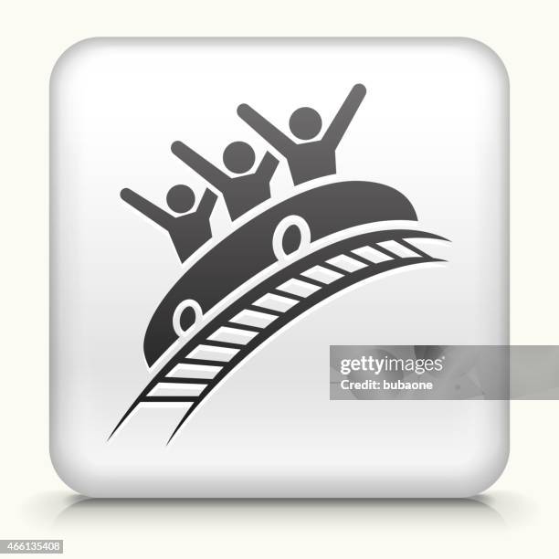 square button with roller coaster royalty free vector art - rollercoaster vector stock illustrations