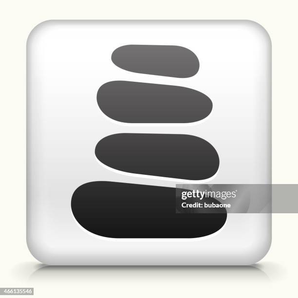 square button with stone path interface icon - stone path stock illustrations
