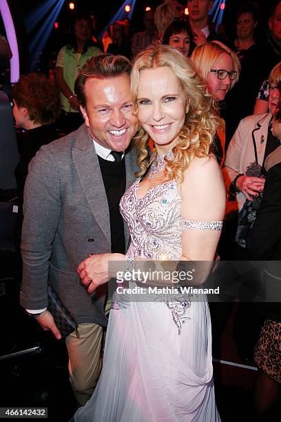 Sandro Rath and Katja Burkard attend the 1st show of the television competition 'Let's Dance' on March 13, 2015 in Cologne, Germany.