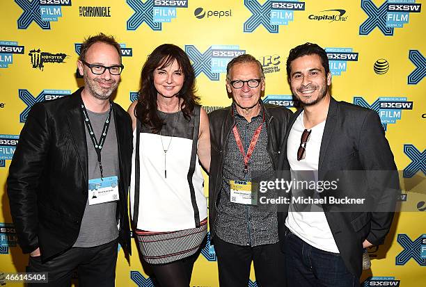 David Scott Smith, cinematographer Svetlana Cvetko, Michael Donaldson and Chris Perez attends the premiere of "BRAND: A Second Coming" during the...