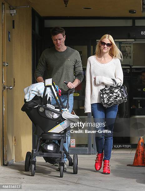 Jaime King and husband Kyle Newman are seen on January 31, 2014 in Los Angeles, California.