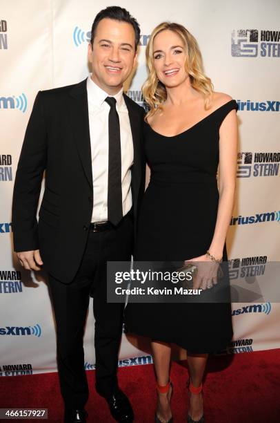 Jimmy Kimmel and Molly McNearney attend "Howard Stern's Birthday Bash" Presented By SiriusXM, Produced By Howard Stern Productions at Hammerstein...