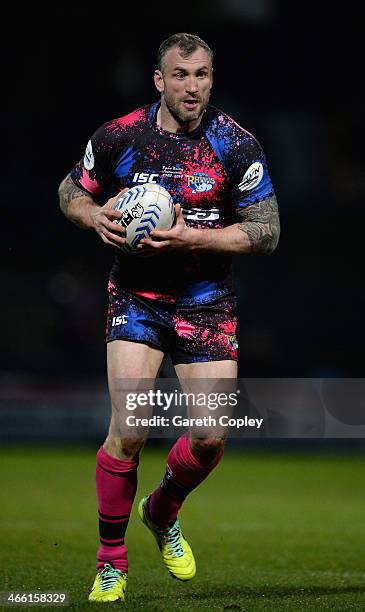 Jamie Peacock of Leeds Rhinos in action during the pre season friendly between Leeds Rhinos and London Broncos at Headingley Carnegie Stadium on...