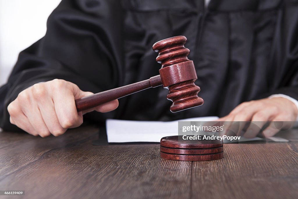 Judge Holding Mallet