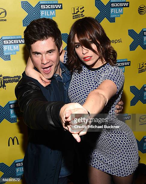 Actor Adam Devine and actress Angela Trimbur attend the premiere of "The Final Girls" during the 2015 SXSW Music, Film + Interactive Festival at The...