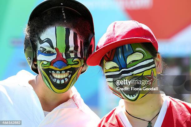 Performers enjoy the activities at the FanZone at Britomart ahead of the 2015 ICC Cricket World Cup match between India and Zimbabwe at Eden Park on...