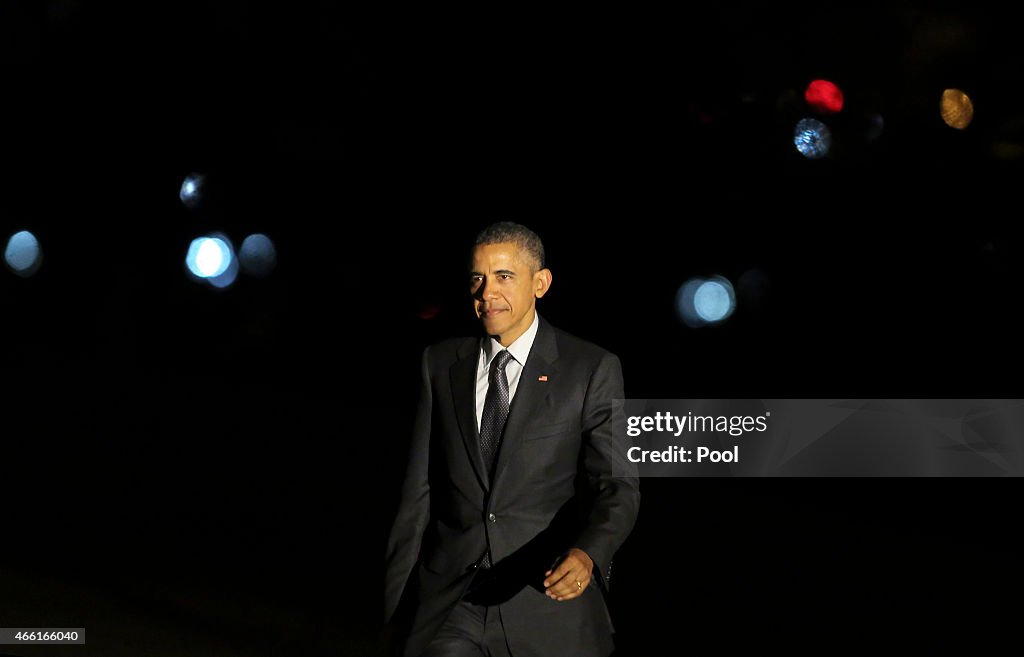 US President Barack Obama Returns To The White House