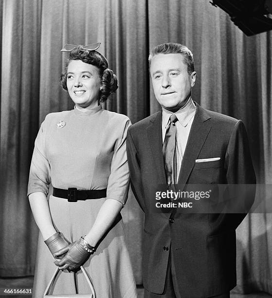 Season 2 -- Pictured: Actress/regular Jeff Donnell as Alice, host George Gobel --