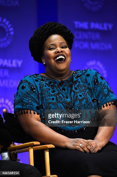 Actress Amber Riley on stage at The Paley Center For Media's 32nd Annual PALEYFEST LA - "Glee" at Dolby Theatre on March 13, 2015 in Hollywood,...