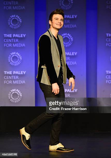 Actor Chris Colfer on stage at The Paley Center For Media's 32nd Annual PALEYFEST LA - "Glee" at Dolby Theatre on March 13, 2015 in Hollywood,...
