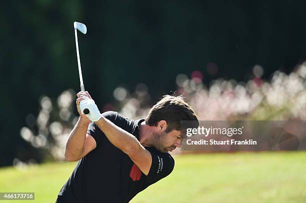 Robert Rock of England plays a shot during the third round of the Tshwane Open at Pretoria Country Club on March 14, 2015 in Pretoria, South Africa.