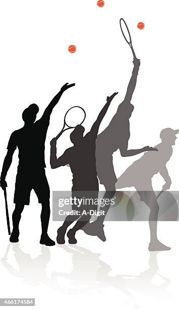 tennispractice - follow through stock illustrations