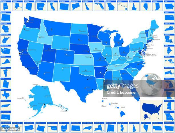 detailed royalty free vector us state map with cities - south dakota stock illustrations