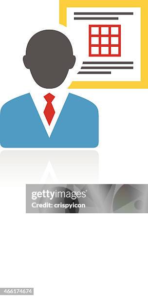 accent series presentation icon - ceo working on computer stock illustrations