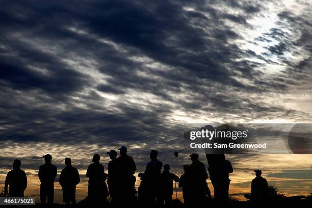 General view of golfers on the 8th hole during the second round of the Waste Management Phoenix Open at TPC Scottsdale on January 31, 2014 in...